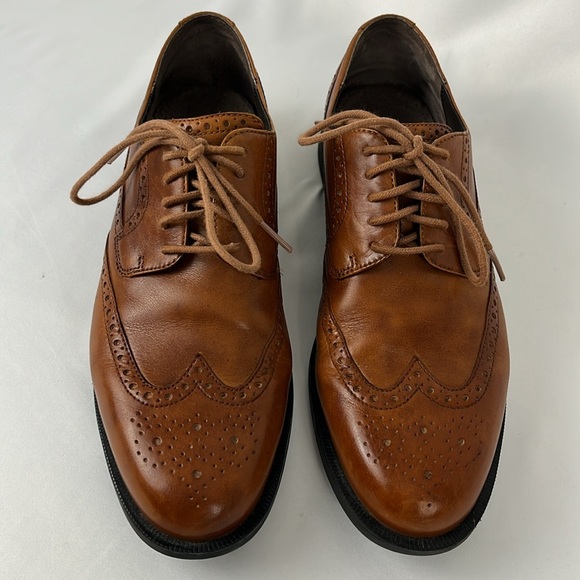 COLE HAAN Men Collen Wing Tip II British Tan Brown Oxford C12489 SZ 9.5 - Picture 14 of 16